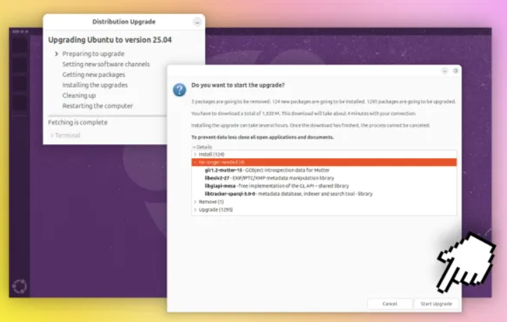 Chuẩn bị nâng cấp Ubuntu 25.04