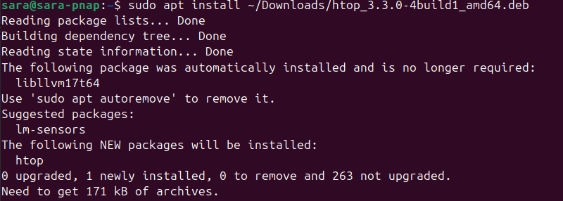 Dùng dòng lệnh apt để tải file deb
