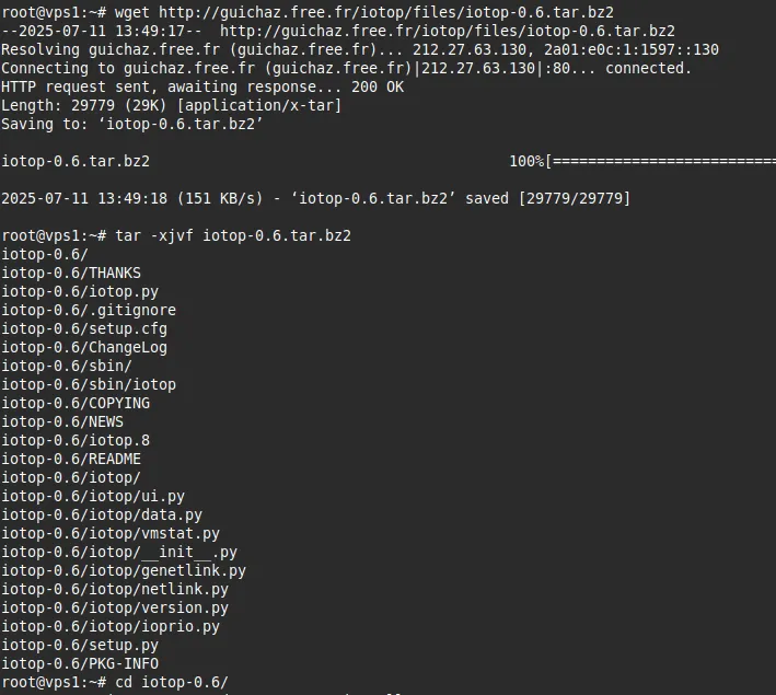 Hướng dẫn sử dụng lệnh iotop trong Linux để giám sát hiệu quả I/O 18 Truy cập vào thư mục vừa giải nén