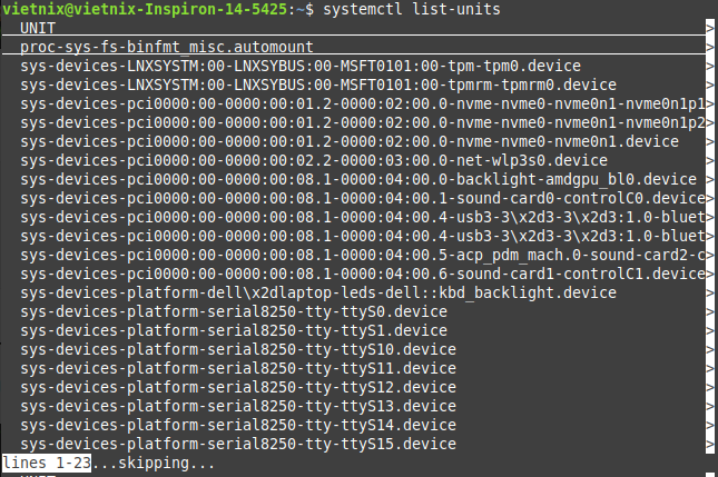 Sử dụng lệnh systemctl trong Linux: Quản lý dịch vụ dễ dàng 26 Liệt kê tất cả các unit đang chạy