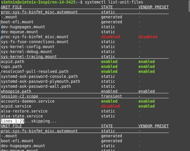 Sử dụng lệnh systemctl trong Linux: Quản lý dịch vụ dễ dàng 27 Liệt kê tất cả unit đã được cài đặt (bất kể đang chạy hay không)