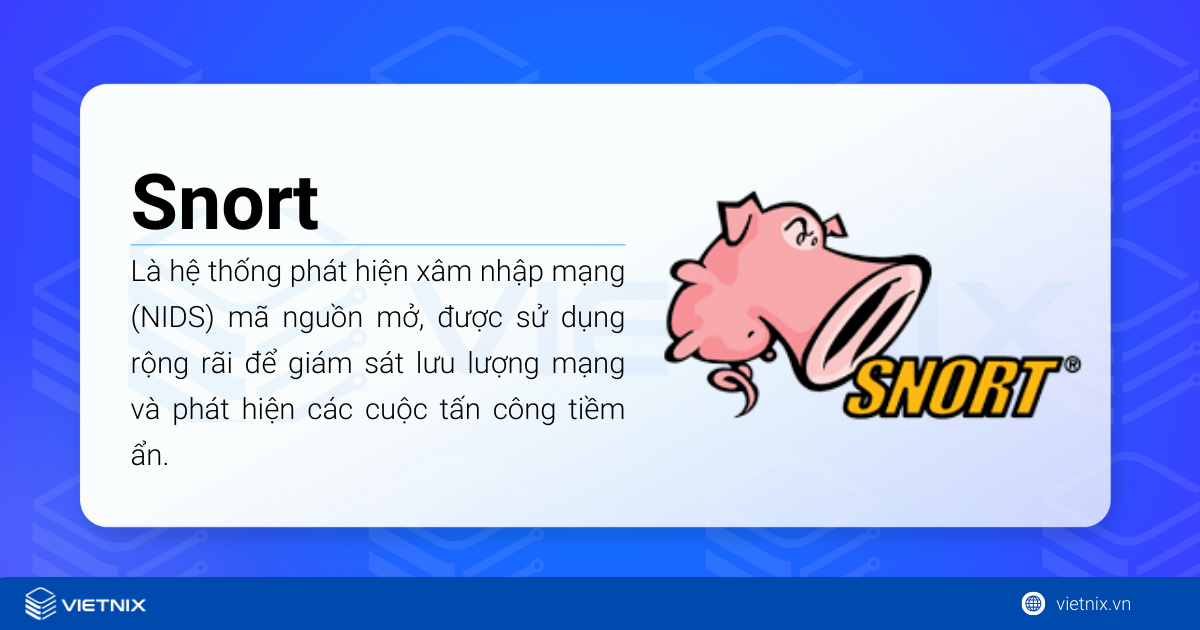 Snort là hệ thống phát hiện xâm nhập mạng (NIDS) mã nguồn mở
