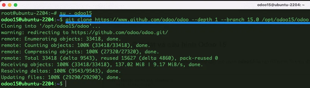 Tải source Odoo từ GitHub