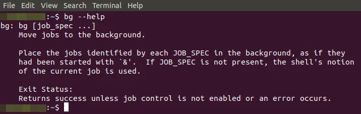 Tùy chọn bg --help của lệnh bg Linux - Nguồn: Internet