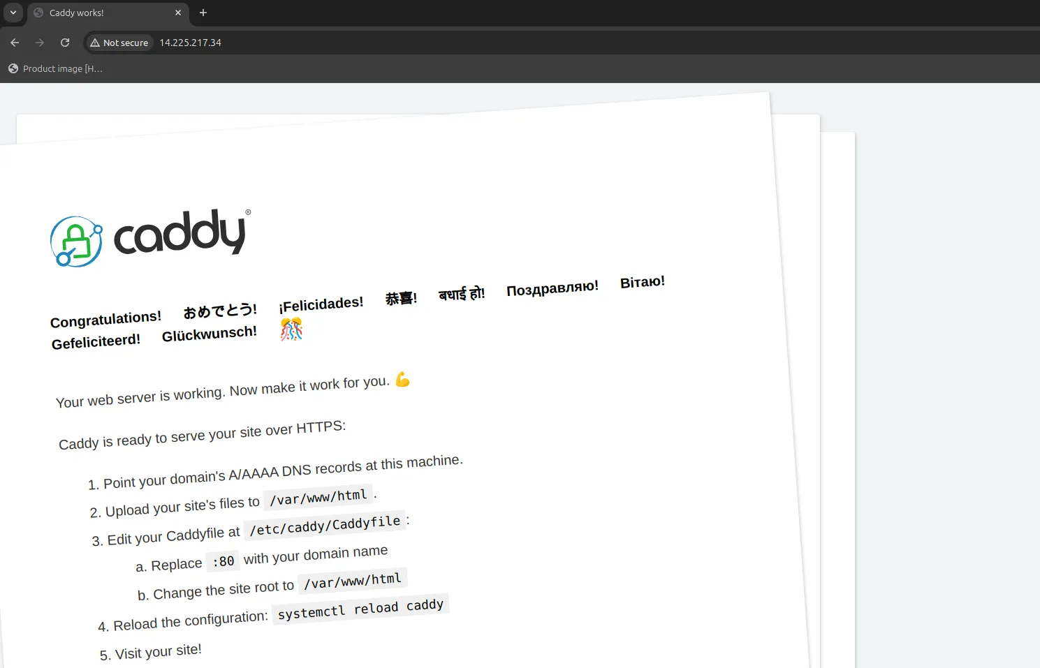 Kiểm tra trang web mặc định