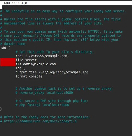 Tạo file cấu hình mới