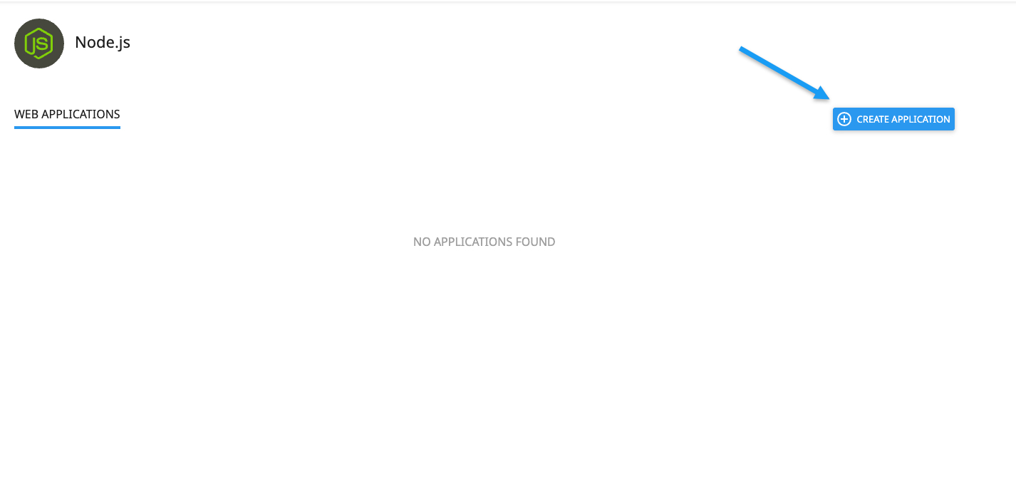 Chọn CREATE APPLICATION