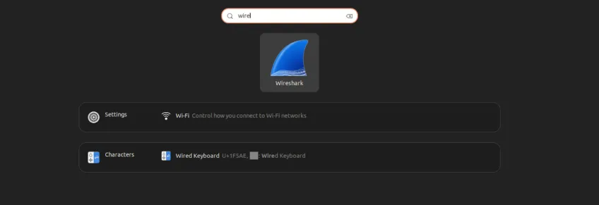 Giao diện đồ họa sau khi cài đặt Wireshark trên Ubuntu