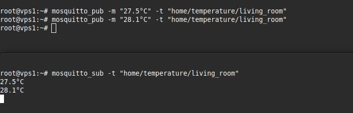 Cách cài đặt và cấu hình Mosquitto MQTT Broker trên Ubuntu 20.04 Server 17 Kết quả như sau