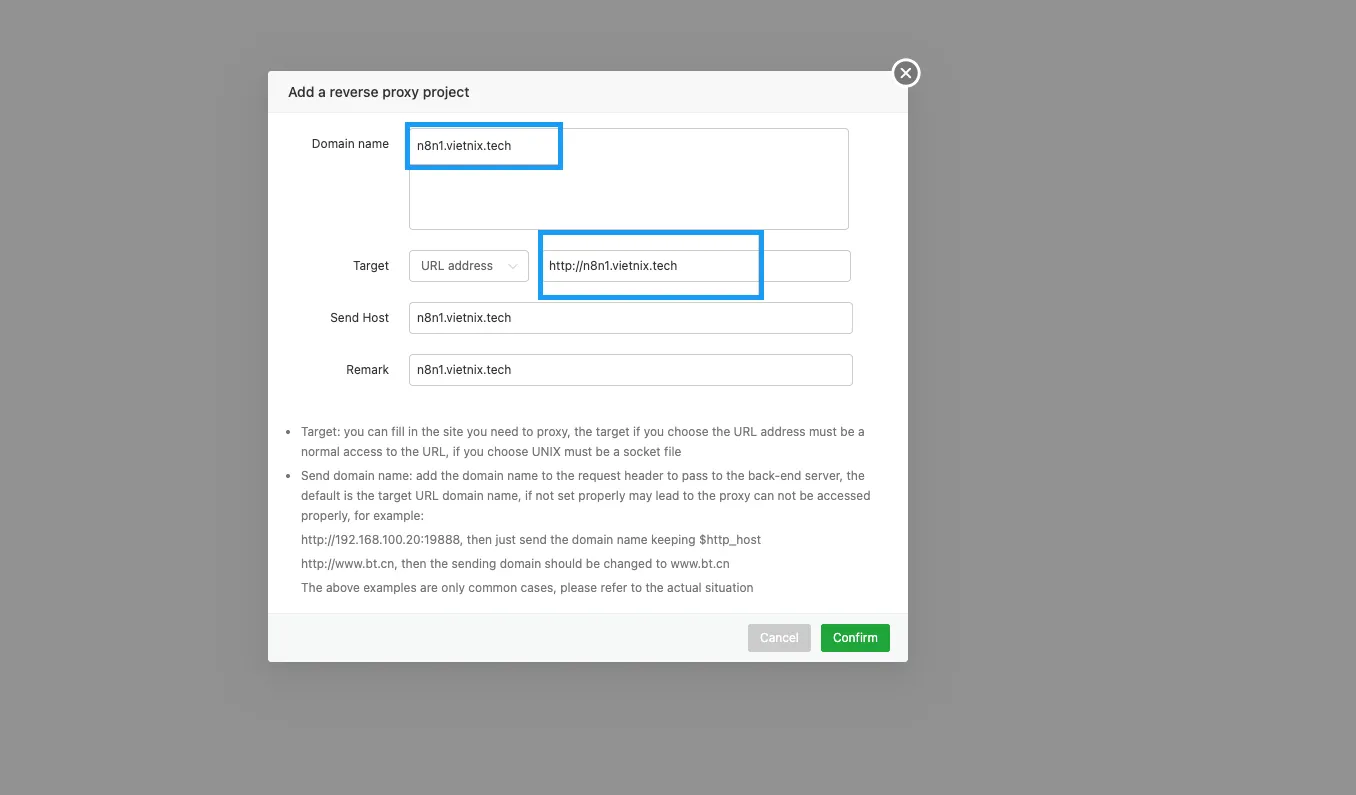 Thêm Reverse proxy