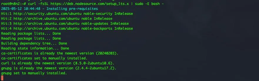 Thêm kho lưu trữ Node.js LTS