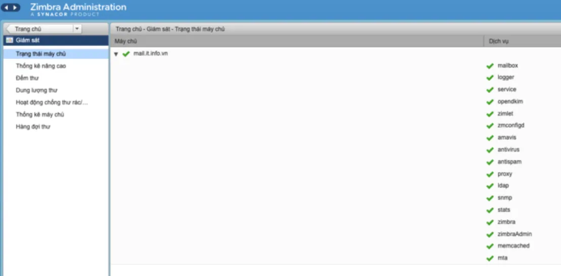 Cài đặt Zimbra trên Ubuntu thành công - Nguồn: Internet