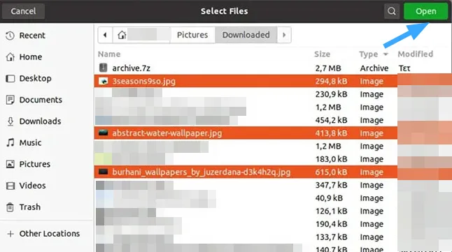 Nhấn nút Open để thêm các file - Nguồn: Internet