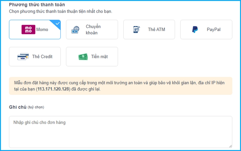 Lựa chọn phương thức thanh toán đăng ký tên miền .edu.vn tại Vietnix