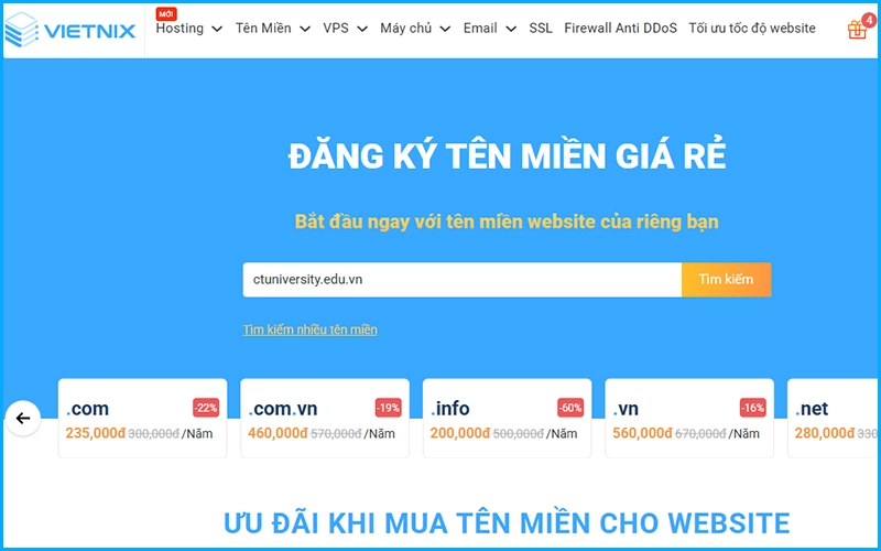 Đăng ký tên miền .edu.vn tại Vietnix