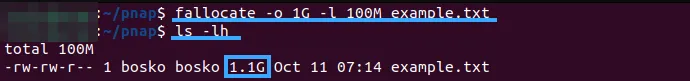 Phân bổ không gian trong phạm vi cụ thể bằng lệnh fallocate Linux - Nguồn: Internet