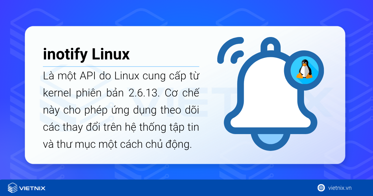 inotify Linux (inotify = inode + notify)