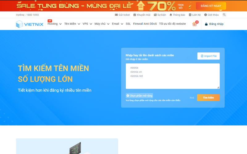 Truy cập công cụ kiểm tra hàng loạt Truy cập công cụ kiểm tra hàng loạt tại Vietnix