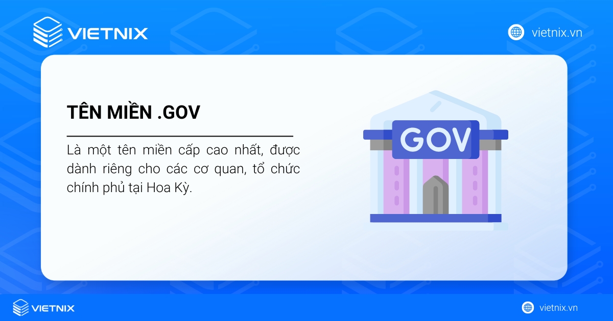 Tên miền .gov là địa chỉ dành riêng cho website của các cơ quan nhà nước