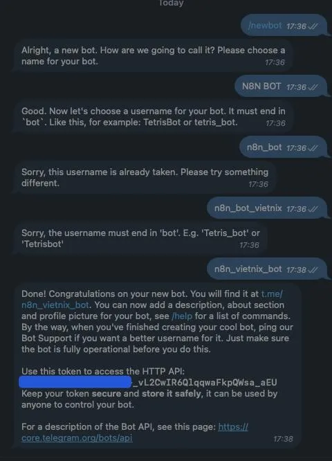 Tạo Bot Telegram