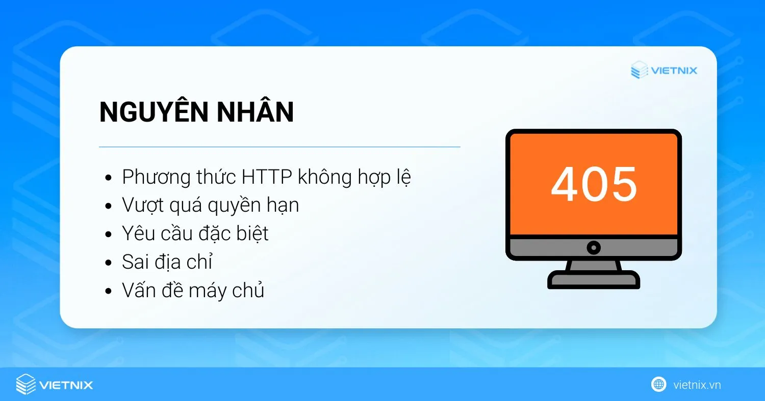 Nguyên nhân xảy ra lỗi 405 Method Not Allowed