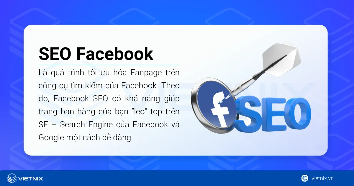 SEO Facebook là gì? Phương pháp SEO Fanpage lên top bền vững 26 SEO Facebook là quá trình tối ưu hóa Fanpage trên công cụ tìm kiếm của Facebook