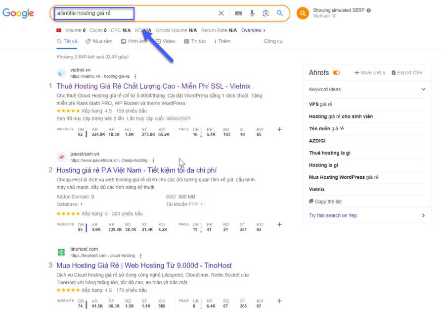 Sử dụng câu lệnh allintitle: trên Google