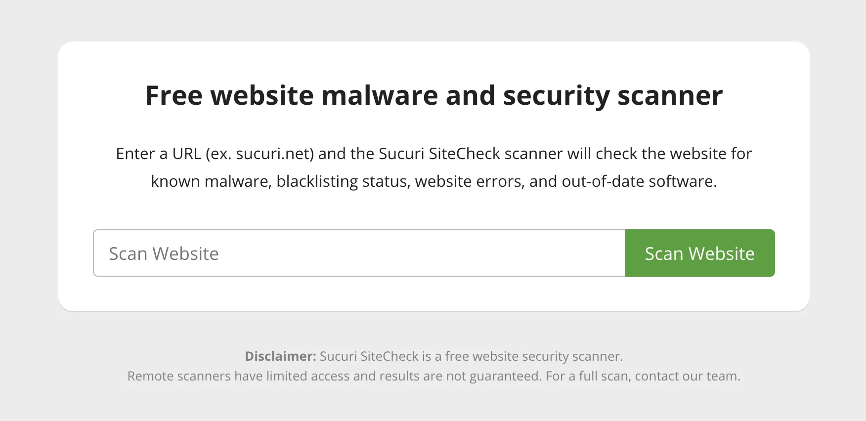 Sucuri SiteCheck