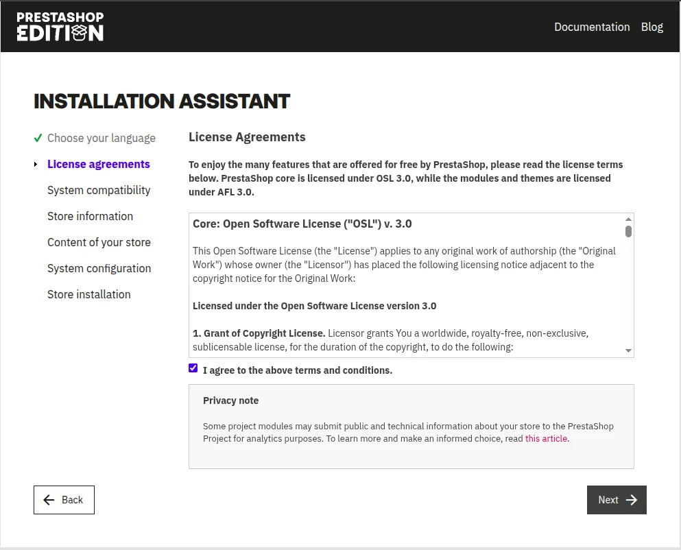 cài đặt PrestaShop trên CyberPanel