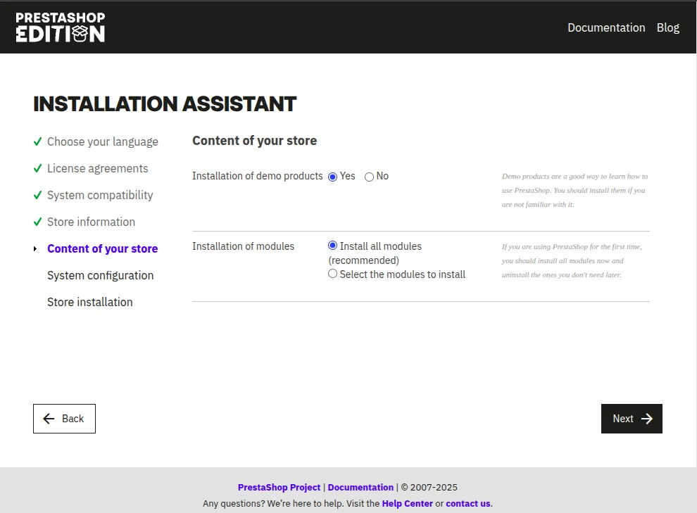 cài đặt PrestaShop trên CyberPanel
