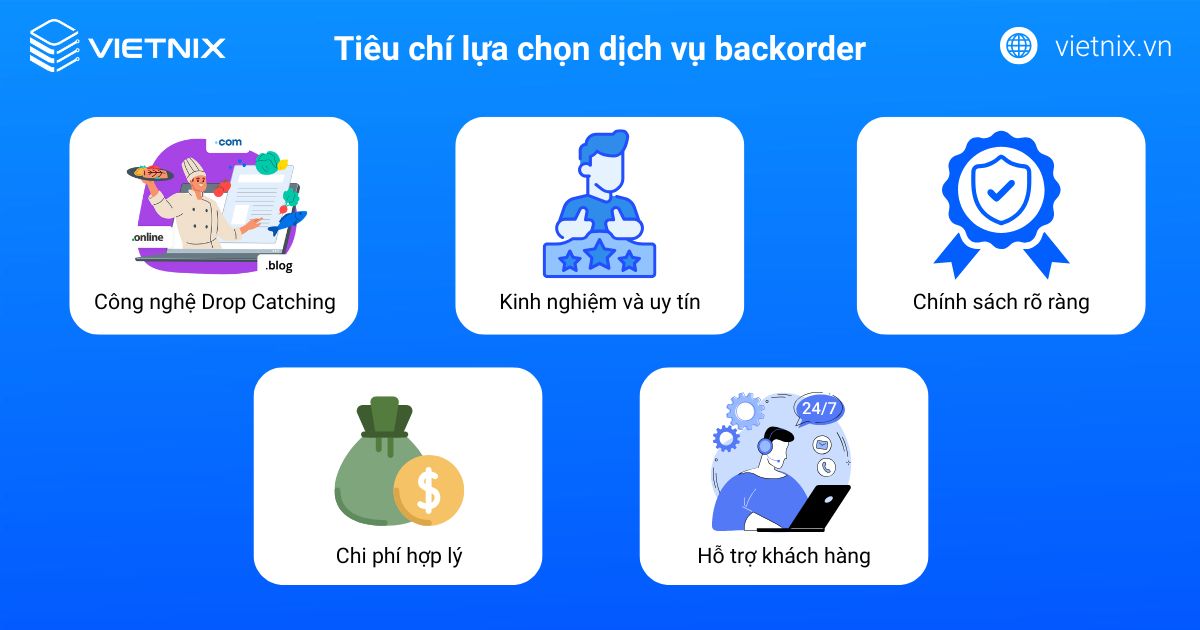 Tiêu chí lựa chọn dịch vụ backorder