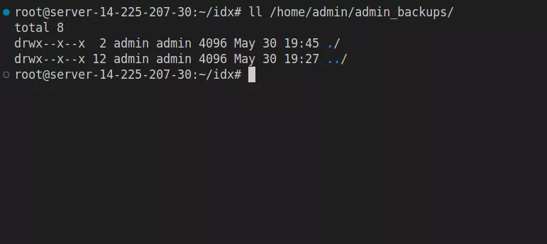 Chưa thấy file backup được tạo, quá trình backup vẫn đang diễn ra 