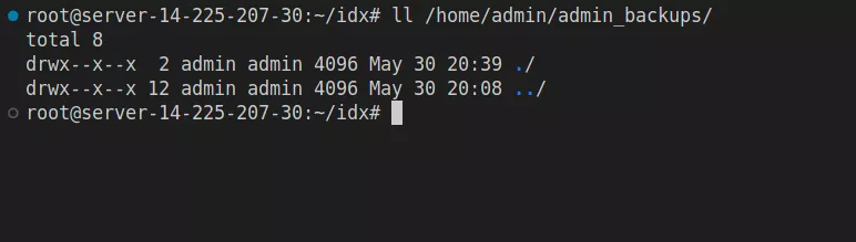 Chưa thấy file backup được tạo, quá trình backup vẫn đang diễn ra 
