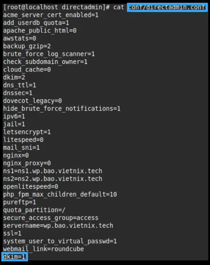 Hướng dẫn cấu hình DKIM trên DirectAdmin