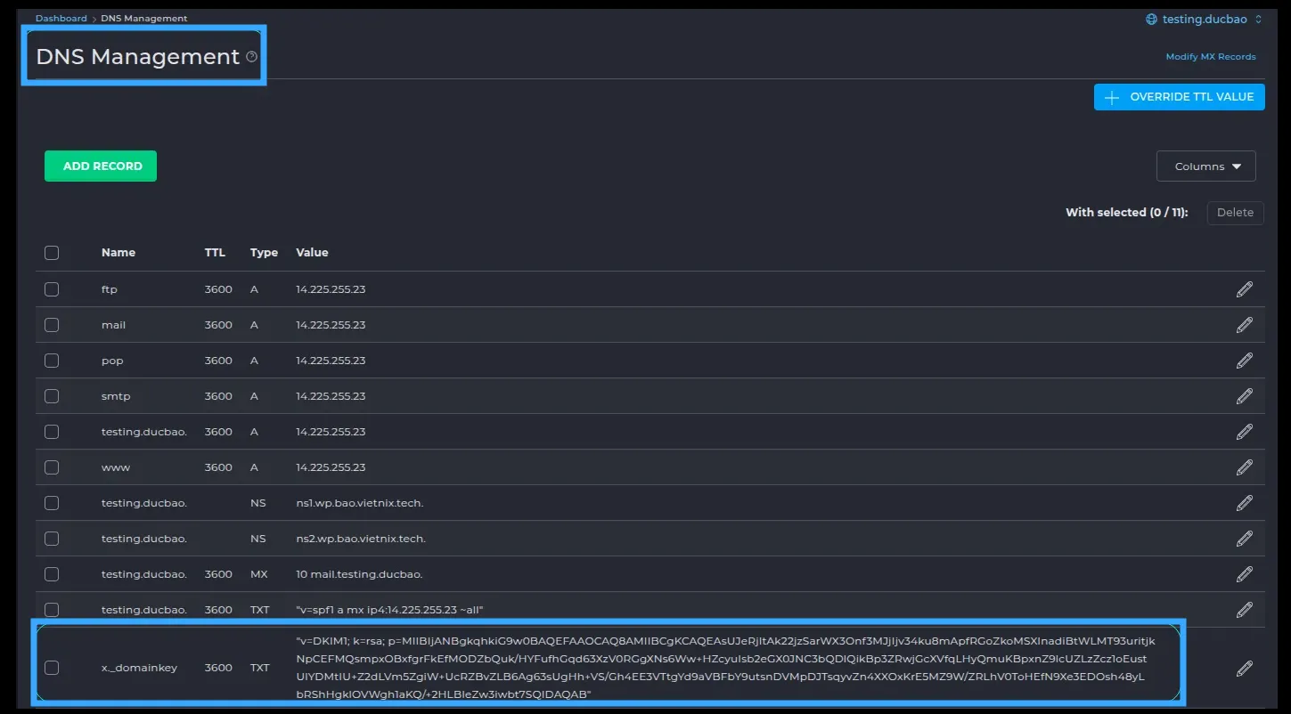 Hướng dẫn cấu hình DKIM trên DirectAdmin