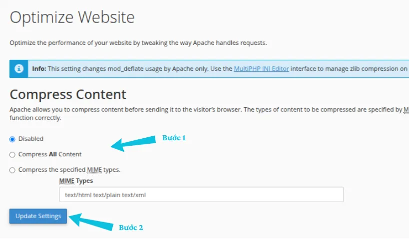 Cấu hình Optimize Website