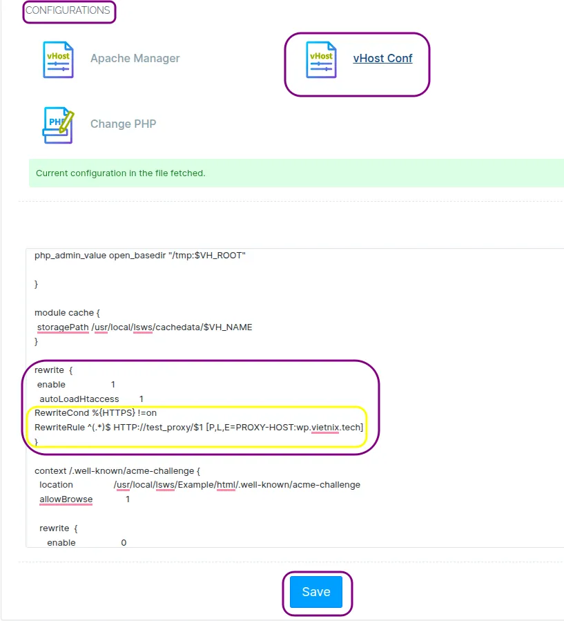 Cấu hình Proxy vào website