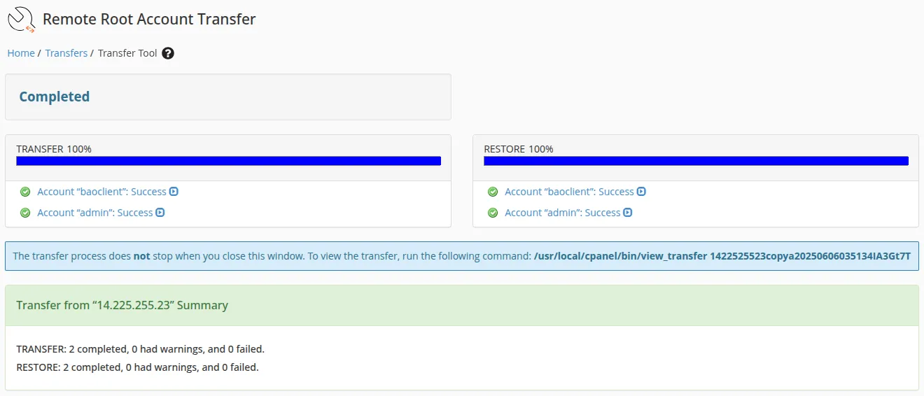 chuyển DirectAdmin sang cPanel