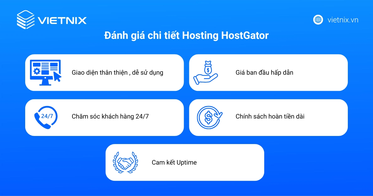 Đánh giá HostGator A-Z: Ưu nhược điểm & Có nên dùng ở Việt Nam không? 12 Hosting HostGator có những điểm mạnh nhất định