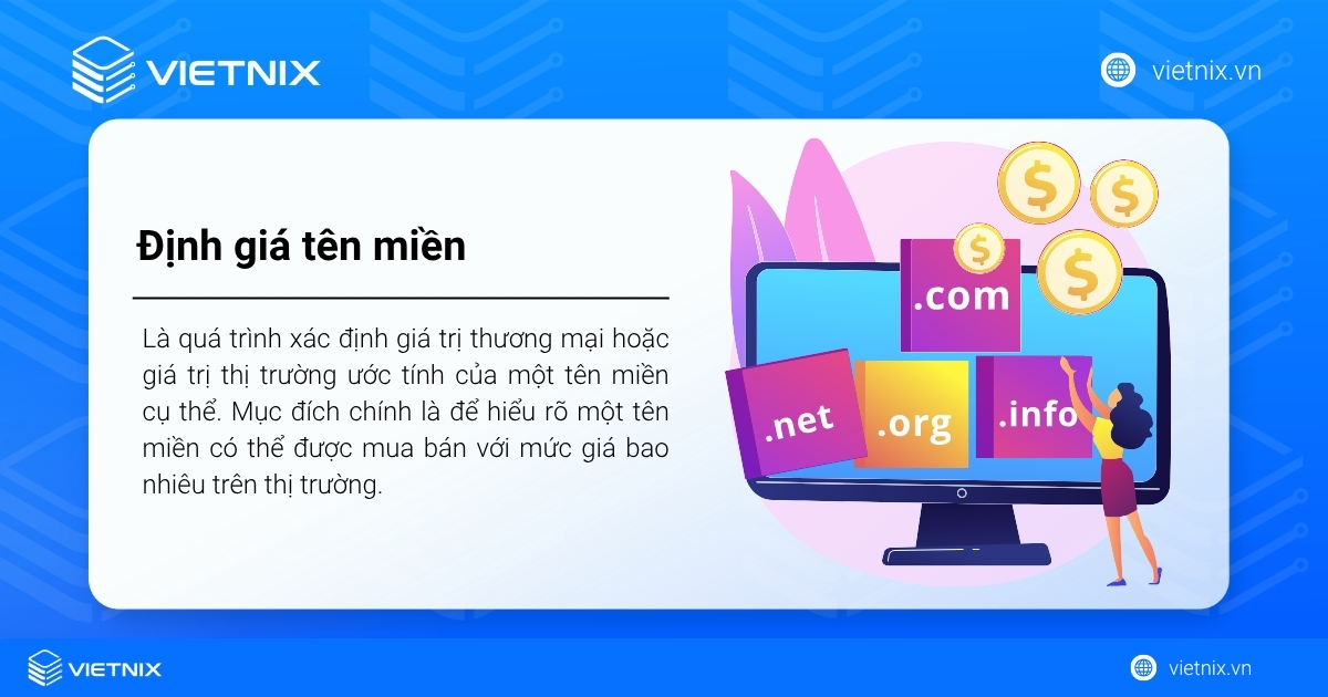 Định giá tên miền là gì? 7 cách thẩm định giá trị hiệu quả nhất 58 Định giá tên miền là quá trình xác định giá trị thương mại của một tên miền cụ thể
