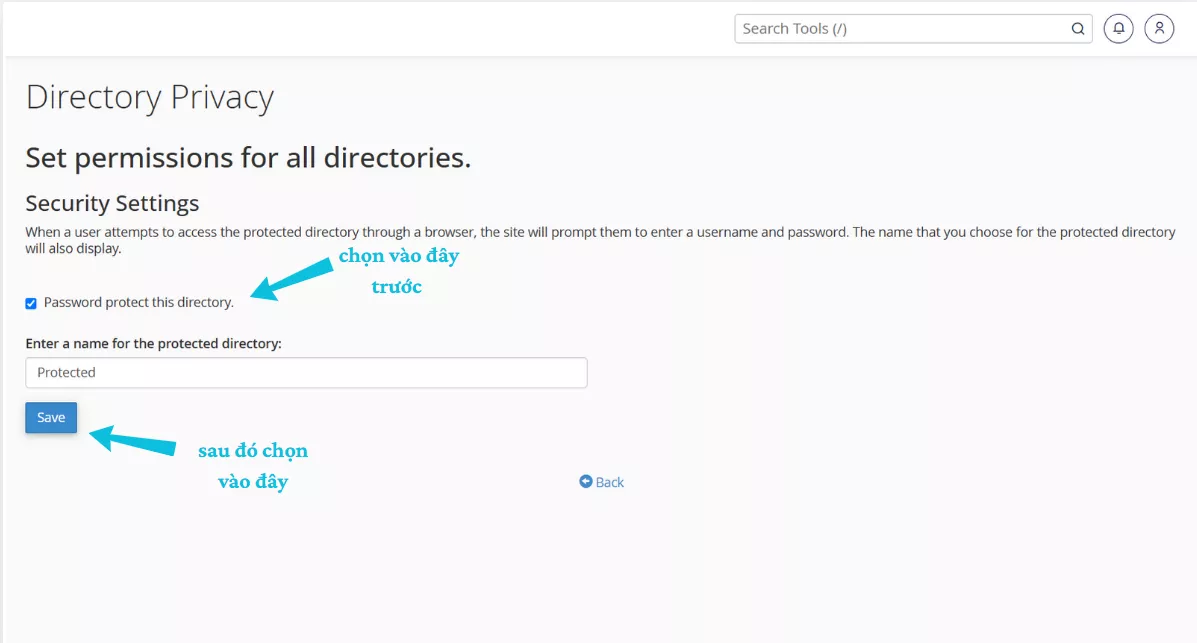 Thiết lập quyền riêng tư cho thư mục 