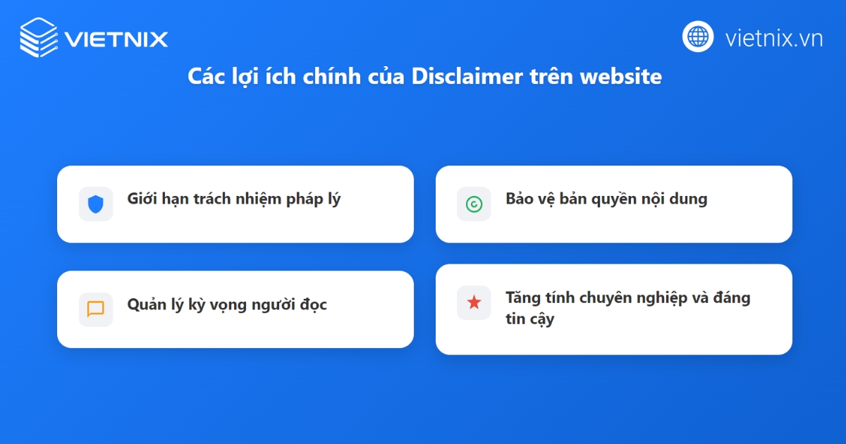 Disclaimer có vai trò rất quan trọng đối với website