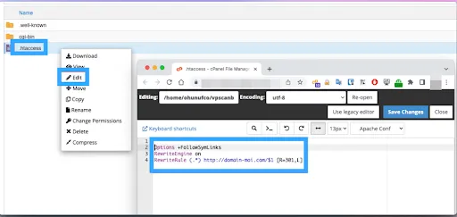 Redirect 301 từ tên miền cũ sang tên miền mới