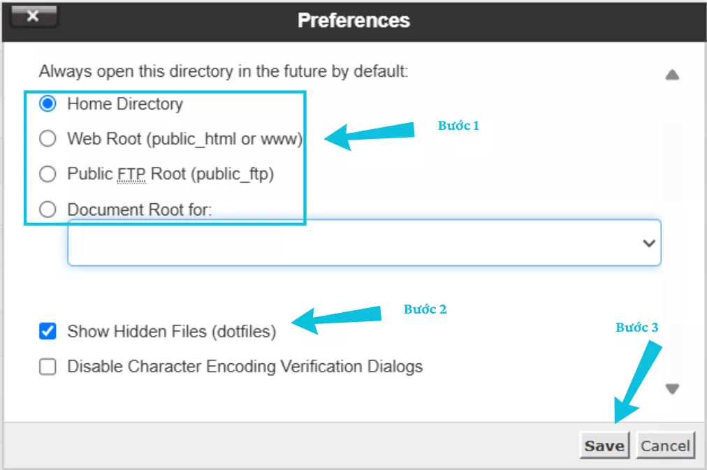 Cho phép hiển thị folder file ẩn trên hosting cPanel 