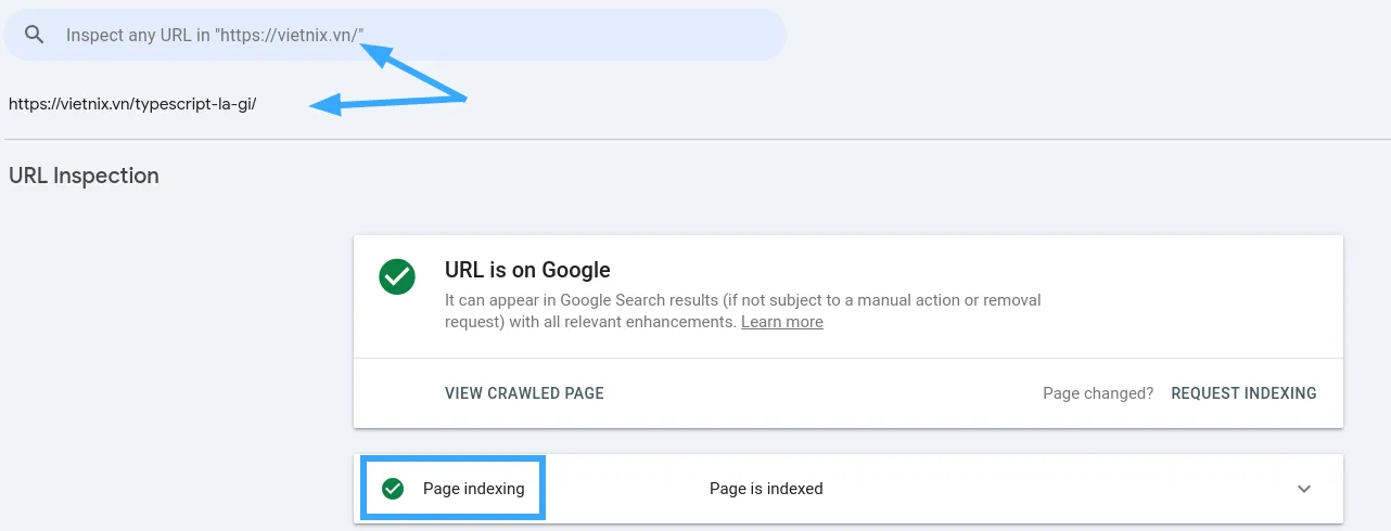 Kiểm tra bằng công cụ Google Search Console