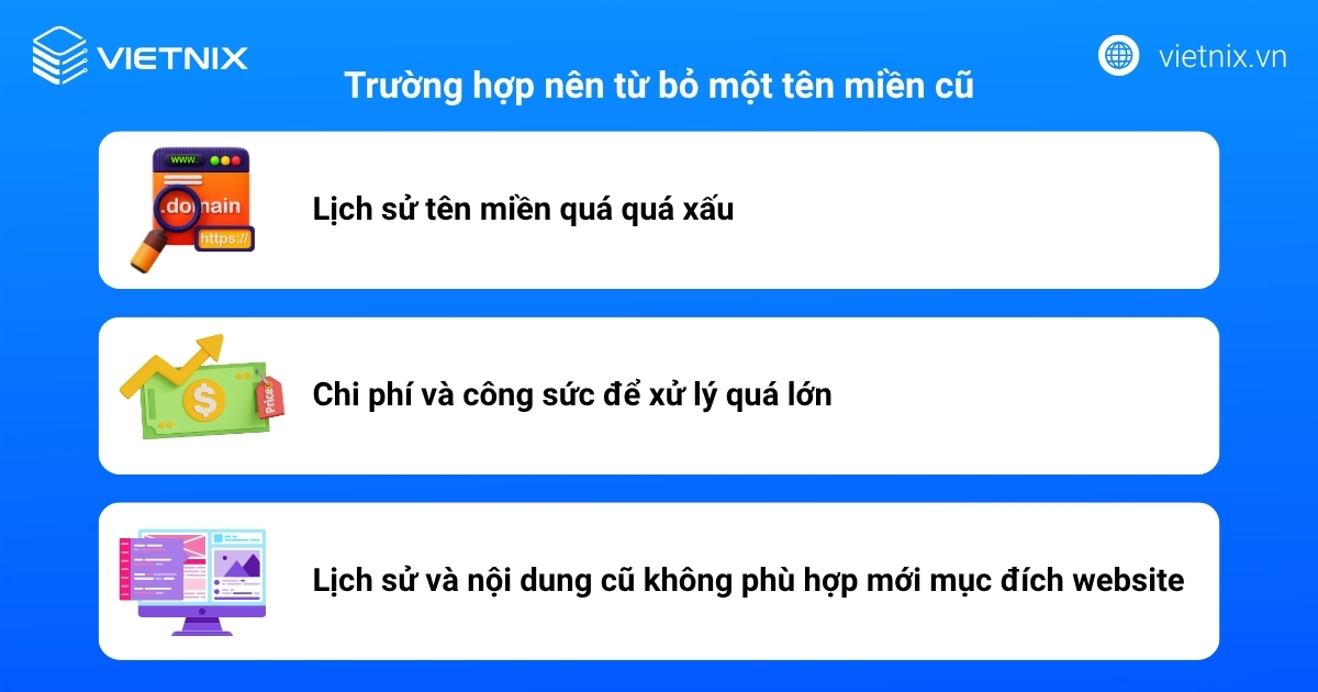 Trường hợp nên từ bỏ một tên miền cũ