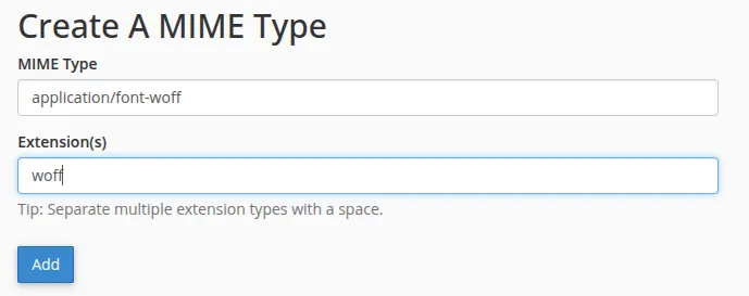 Bước 2 Cách quản lý MIME Types trên cPanel 