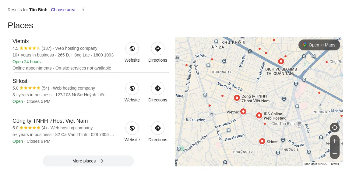 SEO Google Maps (hay còn gọi là SEO Local) là quá trình tối ưu sự hiện diện của thương hiệu trên Google Maps - Vietnix trên Google Maps
