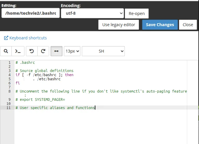 Vào Terminal trong cPanel để kiểm tra lại cấu hình