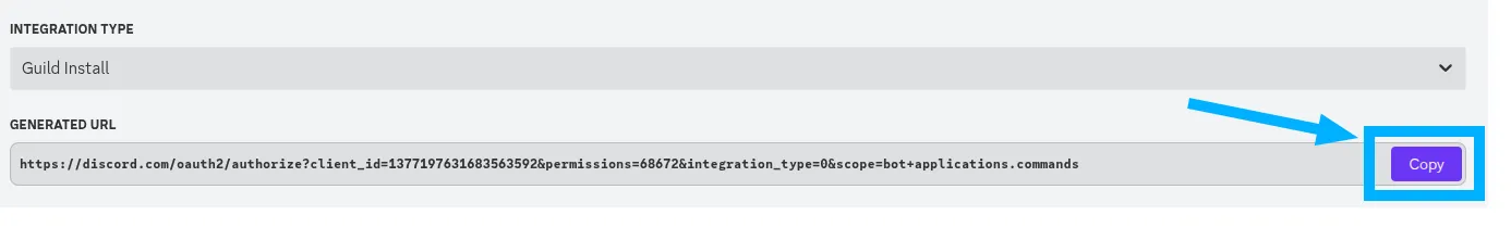 Sao chép Generated URL
